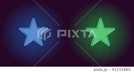 Neon icon of Blue and Green Star Neon icon of Blue and Green Star 41233860