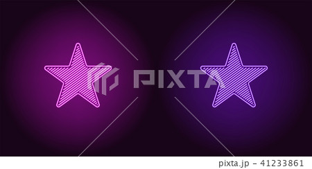 Neon icon of Purple and Violet Star 41233861