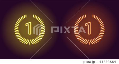 Neon icon of Yellow and Orange First Place 41233884