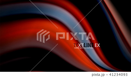 Fluid rainbow colors on black background, vector wave lines and swirls Fluid rainbow colors on black background, vector wave lines and swirls 41234093