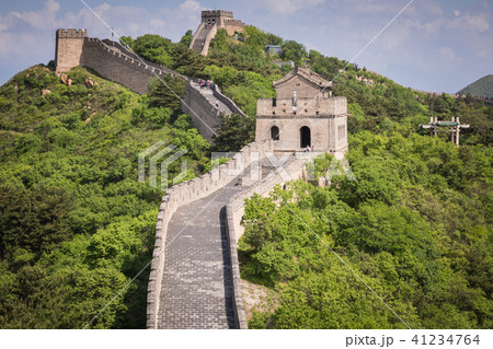 Panoramic view of Great Wall of China at Badaling Panoramic view of Great Wall of China at Badaling 41234764