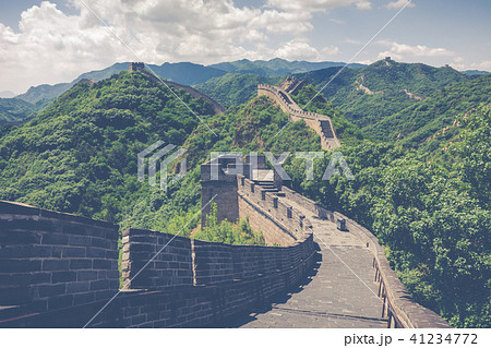 Panoramic view of Great Wall of China at Badaling Panoramic view of Great Wall of China at Badaling 41234772