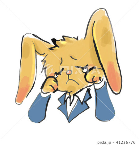 アニマル社員　女子　ウサギ　泣く　泣き　こまる 41236776