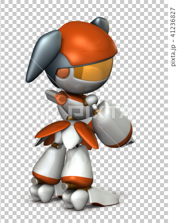 振り返ってイラついているキュートなロボット 41236827