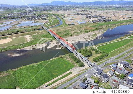 赤と青(水色)のレトロな鉄橋_片の瀬橋 赤と青(水色)のレトロな鉄橋_片の瀬橋 41239360
