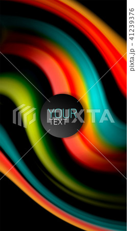 Abstract wave lines fluid rainbow style color stripes on black background. Artistic illustration for 41239376