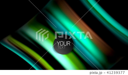 Abstract wave lines fluid rainbow style color stripes on black background. Artistic illustration for 41239377