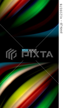 Abstract wave lines fluid rainbow style color stripes on black background. Artistic illustration for 41239378