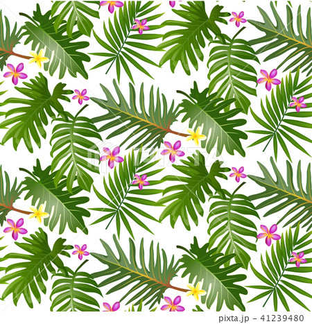 Seamless tropical pattern with palm leaves for fab Seamless tropical pattern with palm leaves for fab 41239480