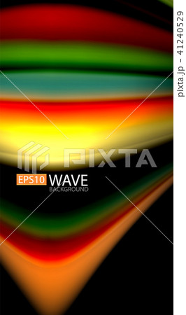 Abstract wave lines fluid rainbow style color stripes on black background. Artistic illustration for 41240529