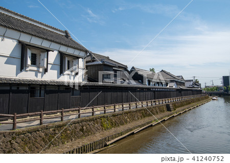 巴波川 幸来橋 塚田歴史伝説館付近 栃木県 の写真素材