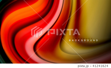 Abstract wave lines fluid rainbow style color stripes on black background 41241624
