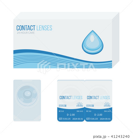 Contact lenses in a pack, front and back vector. 41243240