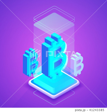 Bitcoin cryptocurrency blockchain vector illustration 41243385