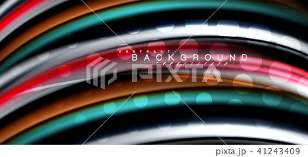 Multicolored wave lines on black background design Multicolored wave lines on black background design 41243409