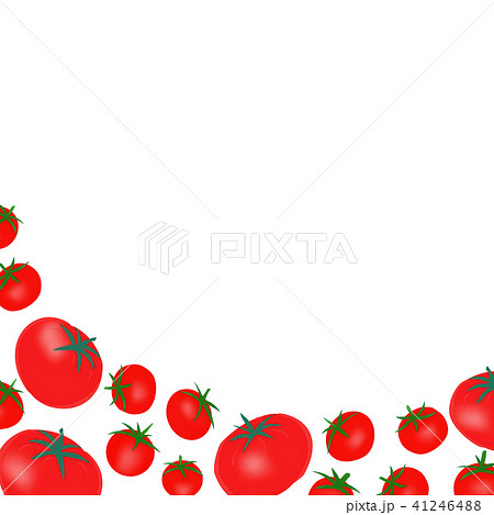 トマト イラスト 野菜のフレームのイラスト素材
