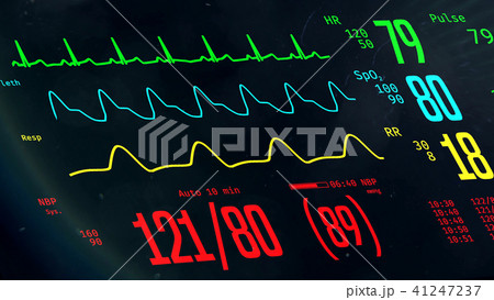 ICU monitor with stable vital signs, doctors 41247237