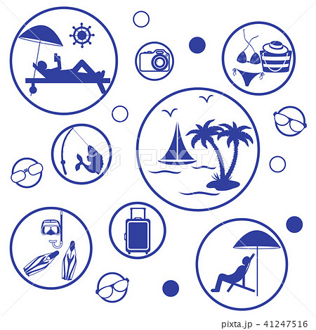 Set of stylized icons of traveler equipment and 41247516