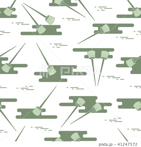 Seamless pattern of paint brushes and paint spots 41247572