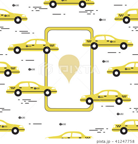 Taxi pattern with taxi mobile app 41247758