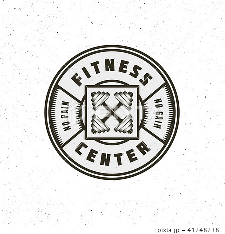 vintage fitness gym logo. retro styled sport emblem. vector illustration vintage fitness gym logo. retro styled sport emblem. vector illustration 41248238