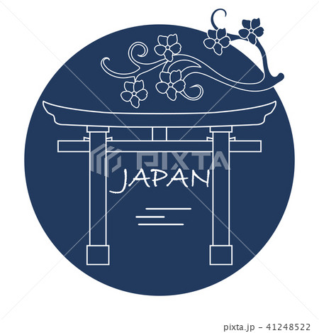 Branch of cherry blossoms and torii, ritual gates 41248522