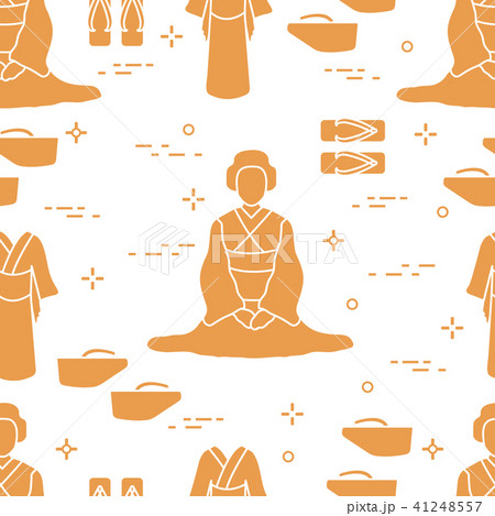 Pattern Asian woman, japanese clothing, shoes. 41248557