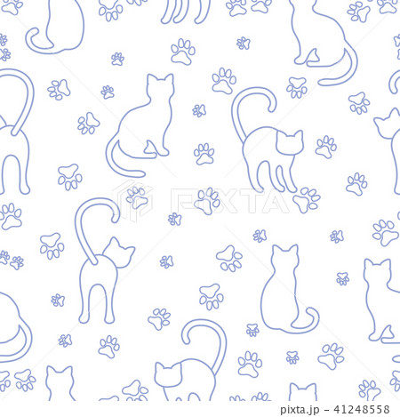Seamless pattern with cats and traces 41248558