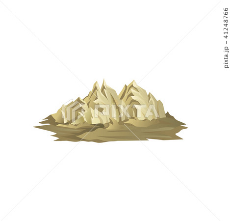Flat vector icon of mountain range with lights and shadows. Rocky hills in desert. Element for promo Flat vector icon of mountain range with lights and shadows. Rocky hills in desert. Element for promo 41248766