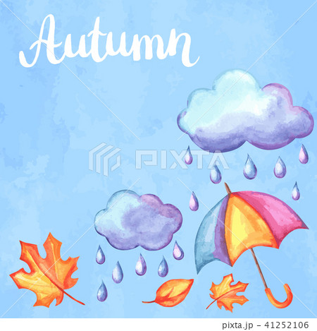 Aquarelle background with autumn elements. Aquarelle background with autumn elements. 41252106