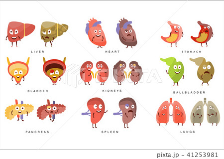 Healthy vs Sick Human Organs Infographic Illustration Healthy vs Sick Human Organs Infographic Illustration 41253981
