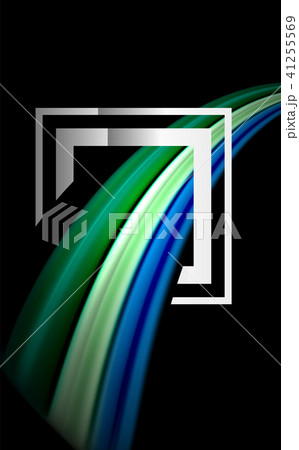 Rainbow fluid colors wave and metallic geometric shape Rainbow fluid colors wave and metallic geometric shape 41255569