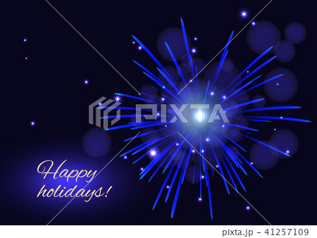 Holidays blue vector fireworks greeting background 41257109