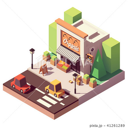 Vector isometric fruits and vegetables store 41261289