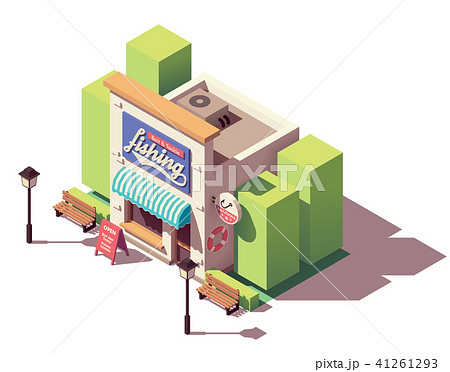 Vector isometric fishing gear and tackle shop Vector isometric fishing gear and tackle shop 41261293