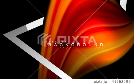 Rainbow fluid colors wave and metallic geometric shape 41262399