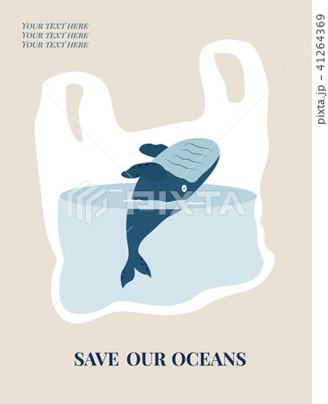 Eco concept poster with blue whale 41264369