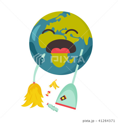 Poster of upset planet sweeping the garbage 41264371