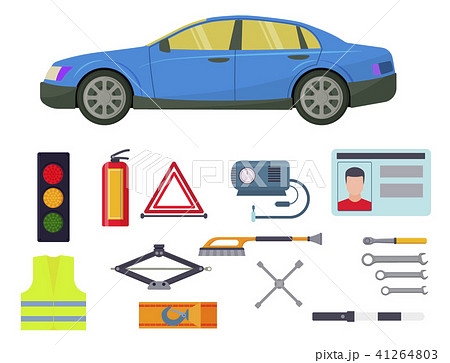 Auto transport vector motorist equipment transportation service car driver tools high detailed Auto transport vector motorist equipment transportation service car driver tools high detailed 41264803