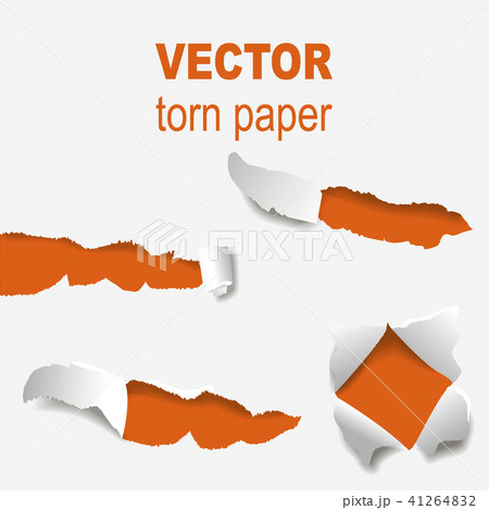Torn edges paper hole lacerated ragged edge and crack realistic 3d style vector illustration concept 41264832