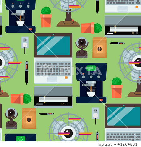 Computer office equipment technic gadgets seamless pattern background communication device laptop 41264881