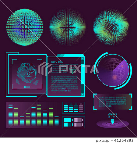 Futuristic interface space motion graphic infographic game and ui ux elements hud design graph wave 41264893