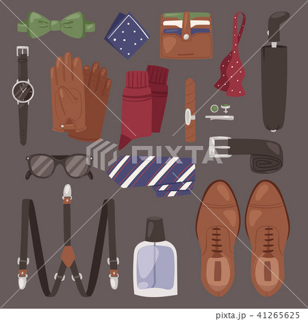 Man accessories vector male style gentleman wallet watch and belt illustration set of masculine Man accessories vector male style gentleman wallet watch and belt illustration set of masculine 41265625