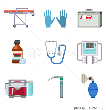 Ambulance icons vector medicine health emergency hospital symbols illustration. 41265637