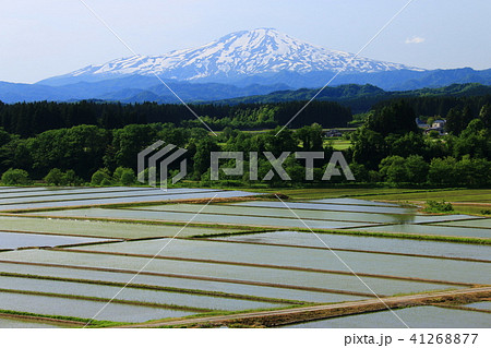 田園と鳥海山がある風景 田園と鳥海山がある風景 41268877
