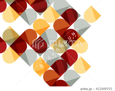 Round square geometric shapes on white, tile mosaic abstract background Round square geometric shapes on white, tile mosaic abstract background 41269555
