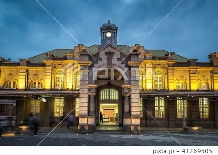 Night view of Hsinchu Train Station in Taiwan. Night view of Hsinchu Train Station in Taiwan. 41269605