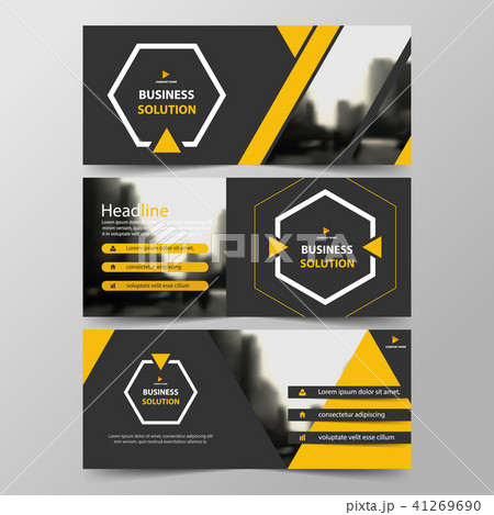 Yellow hexagon abstract corporate business banner 41269690
