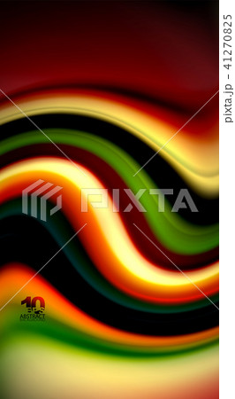 Fluid rainbow colors on black background, vector wave lines and swirls 41270825