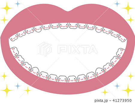 歯科11 歯と口 フレームのイラスト素材